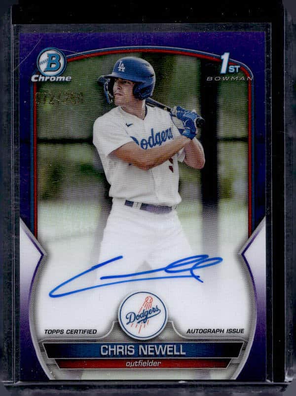 2023 Bowman Chrome Chris Newell #CPA-CN Purple Refractor Autograph /250