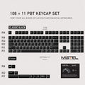 Mistel White on Black 119 Key OEM Profile Double Shot PBT Keycap Set