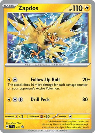 Zapdos 157 157 Sv Scarlet Violet Promo Cards Holofoil