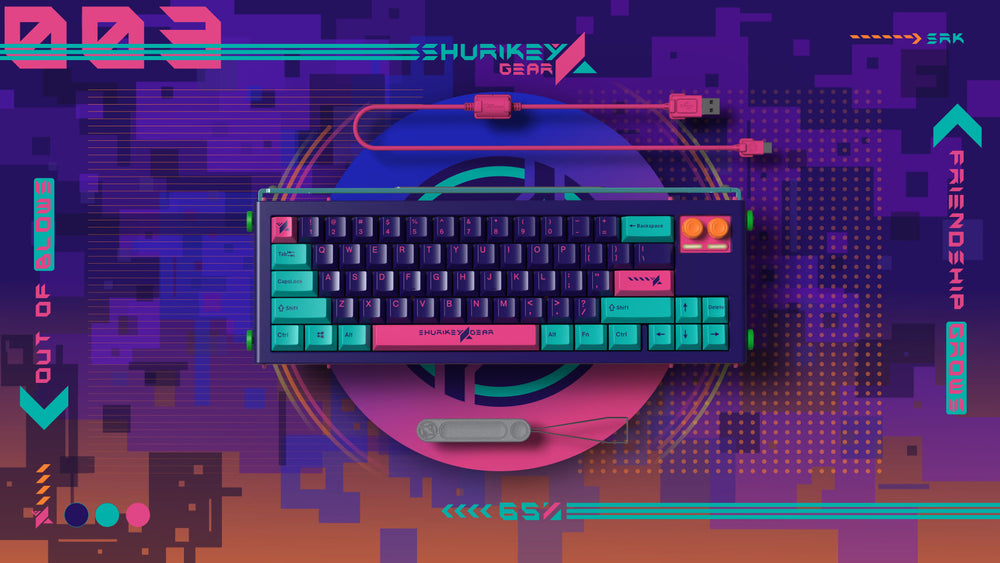 Shurikey Hanzo 003 65% Bluetooth White LED Double Shot ABS EC Mechanical Keyboard