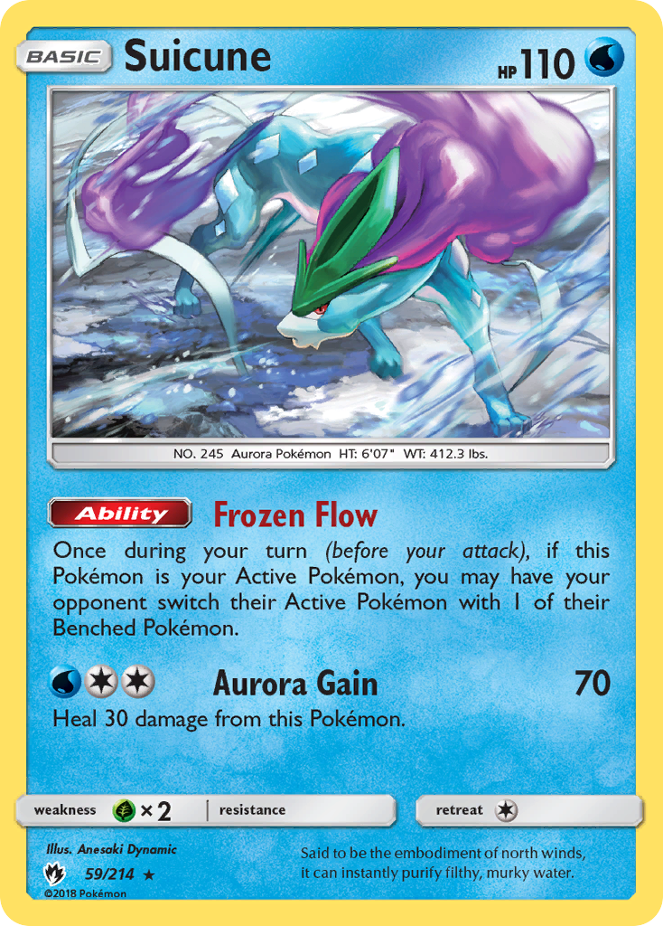 Suicune 59 214 Lost Thunder Holofoil