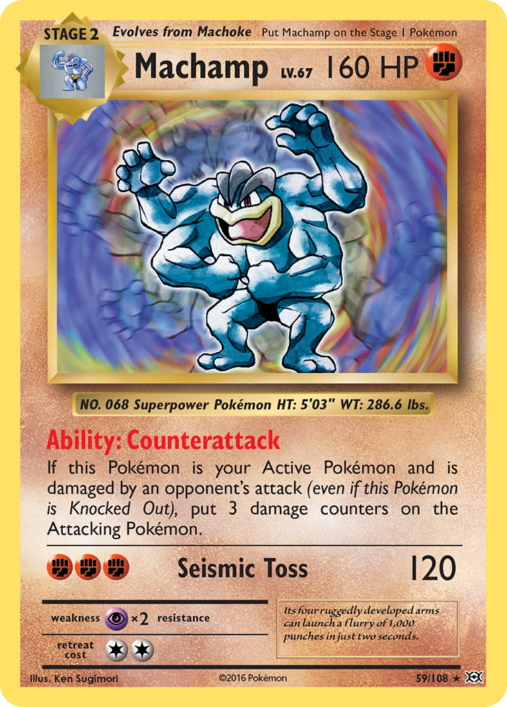 Machamp 59 108 Evolutions Reverse Holofoil