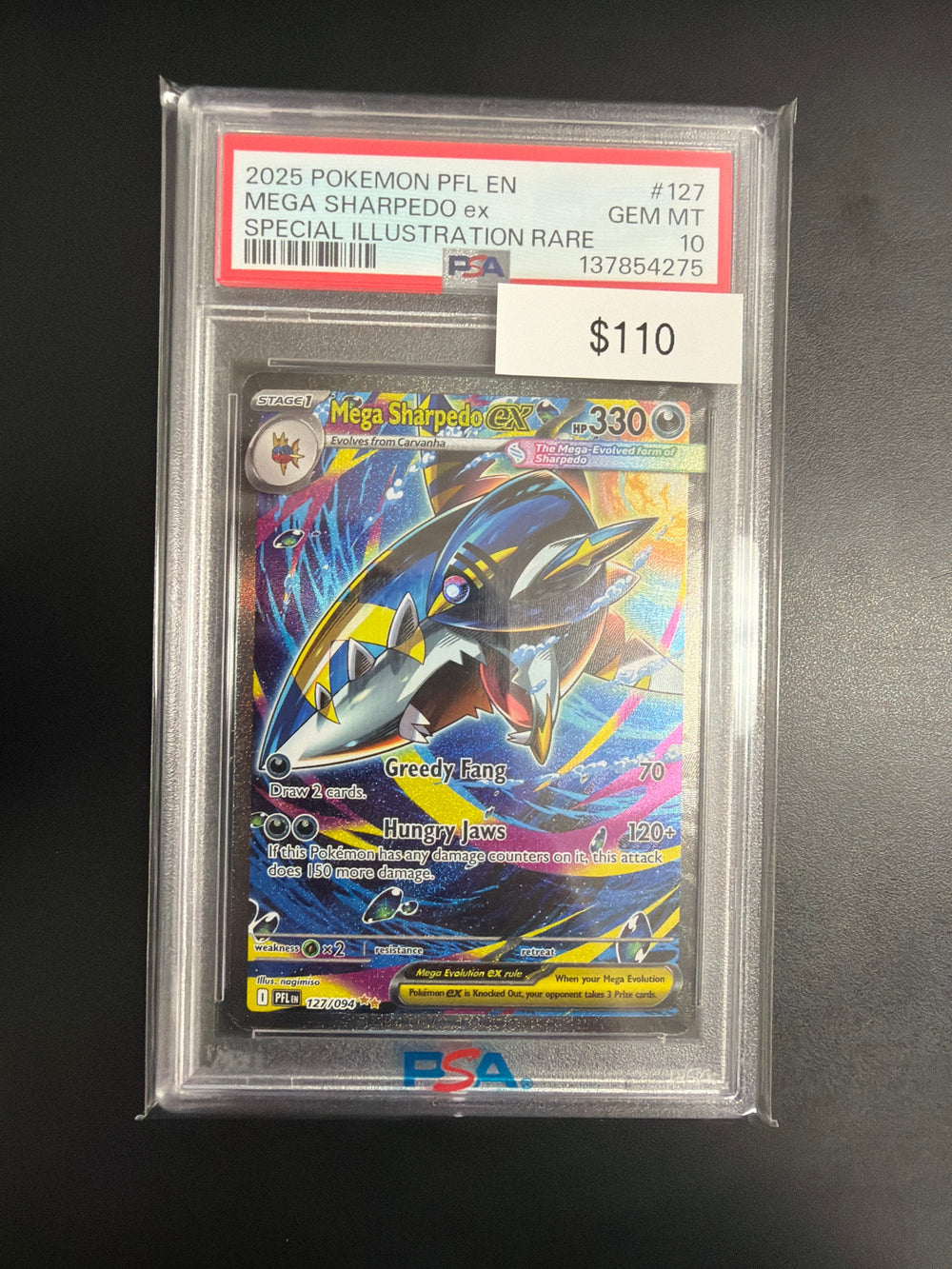 Pokemon Mega Sharpedo Ex #127 PSA 10