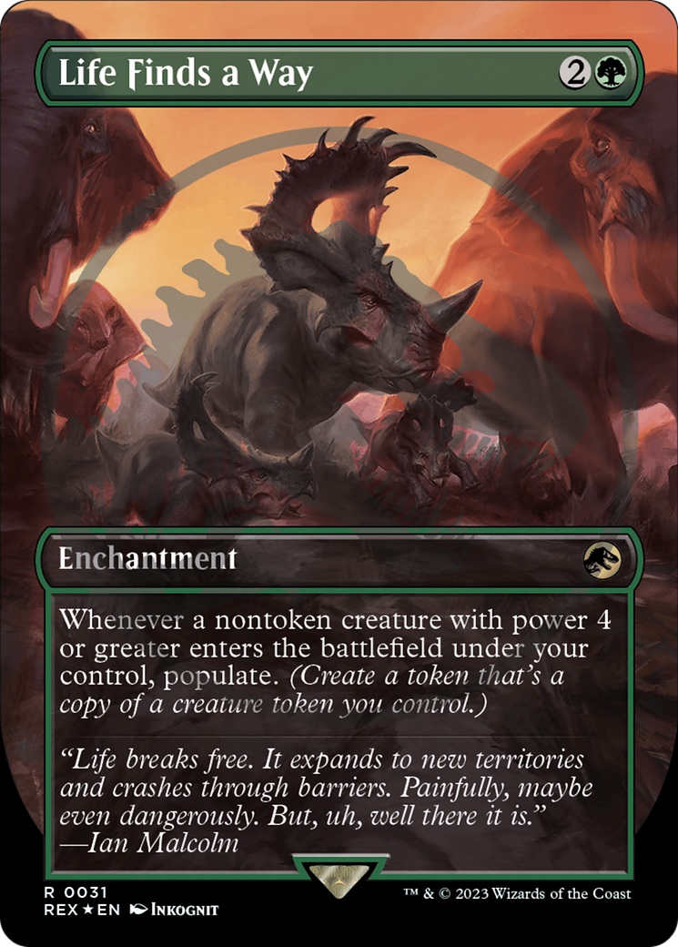 Life Finds a Way (REX-031) - Jurassic World Collection (Borderless) Foil