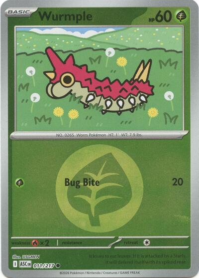 Wurmple - Energy Symbol Pattern - 011/217 - Common [me025-011] [Reverse Holo]