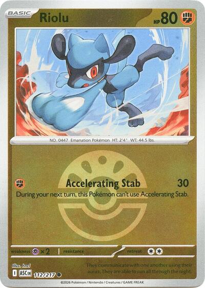 Riolu - Friend Ball - 112/217 - Common [me025-112] [Reverse Holo]