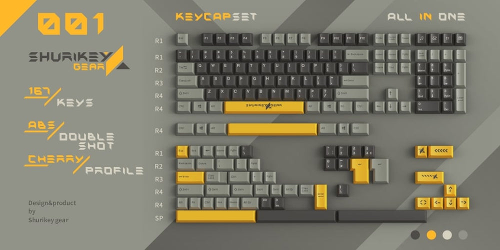 Shurikey Hanzo 001 - 167 Keys Cherry Profile Double Shot ABS Keycap Set