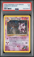 Sabrina's Gengar Holo PSA 1 2000 Pokemon Gym Heroes #14 SWIRL