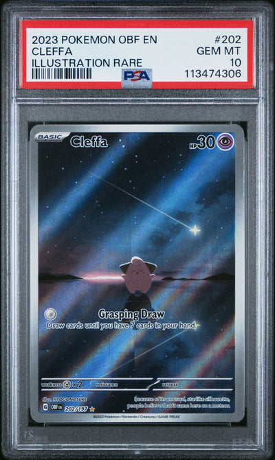 Cleffa Illustration Rare PSA 10 2023 Pokemon Obf En Obsidian Flames #202
