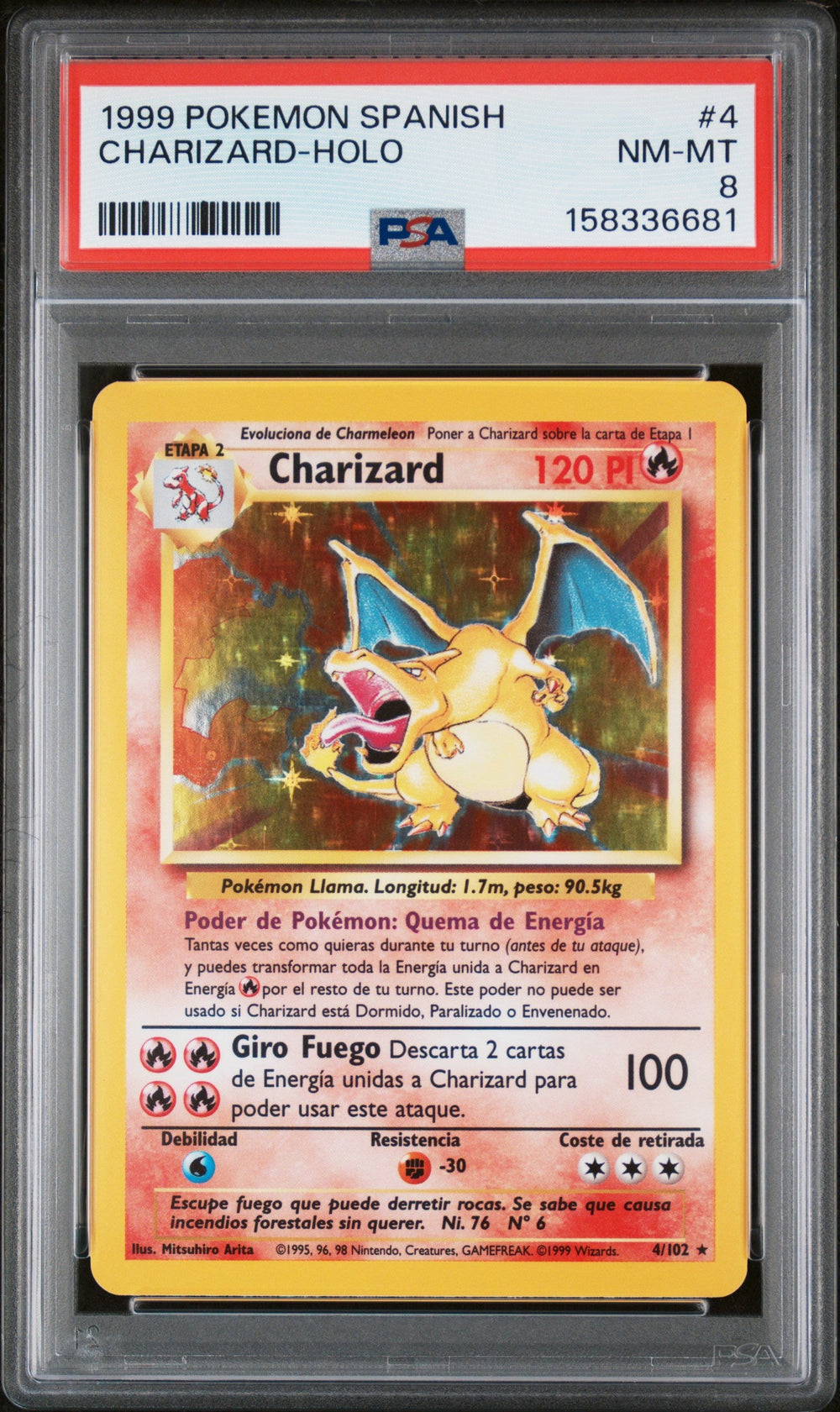 Charizard Holo PSA 8 1999 Pokemon Base Set Spanish #4