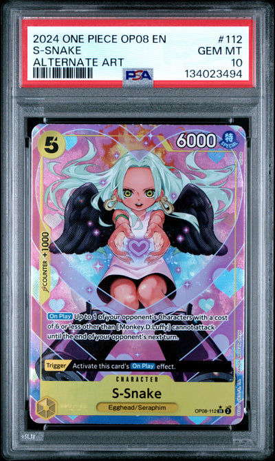 S-Snake Alternate Art PSA 10 2024 One Piece Op08-Two Legends #112