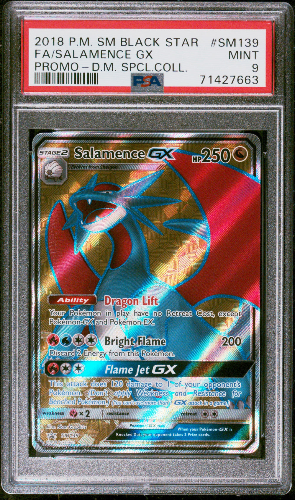 Salamence GX PSA 9 2018 Pokemon Sm Black Star Promo #SM139