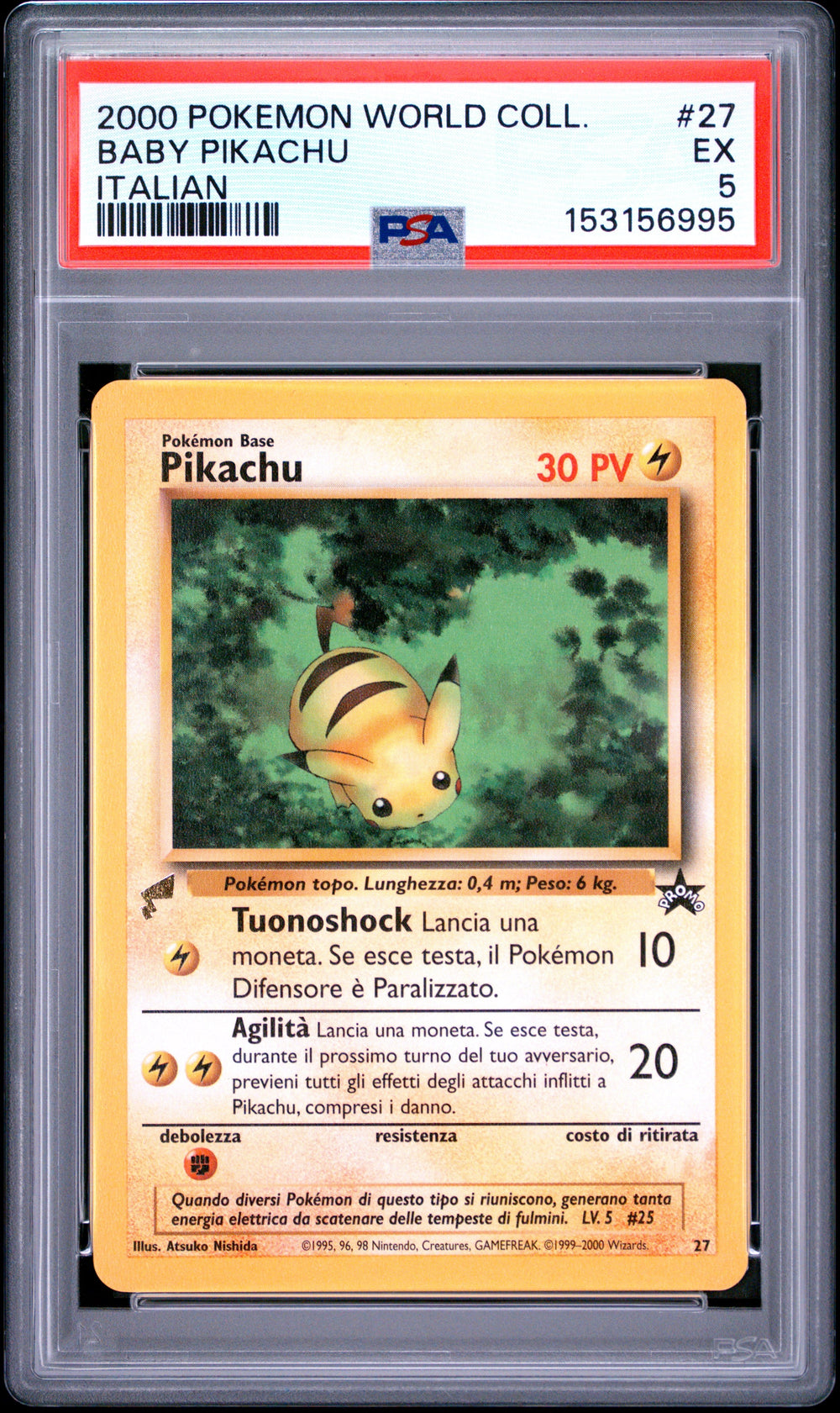 Baby Pikachu Italian PSA 5 2000 Pokemon Pikachu World Collection #27