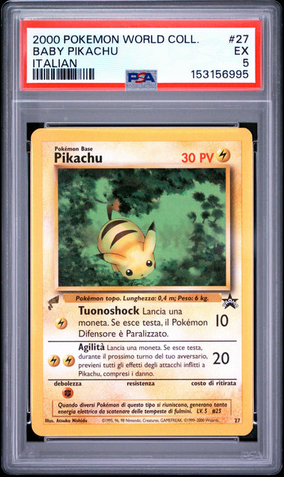 Baby Pikachu Italian PSA 5 2000 Pokemon Pikachu World Collection #27