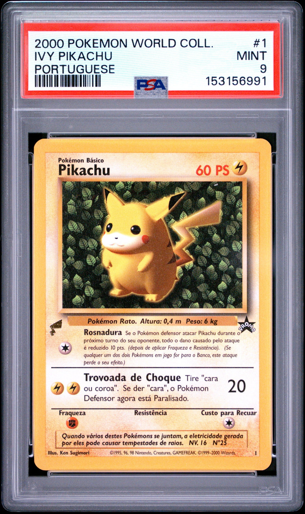 Ivy Pikachu Portuguese PSA 9 2000 Pokemon Pikachu World Collection #1