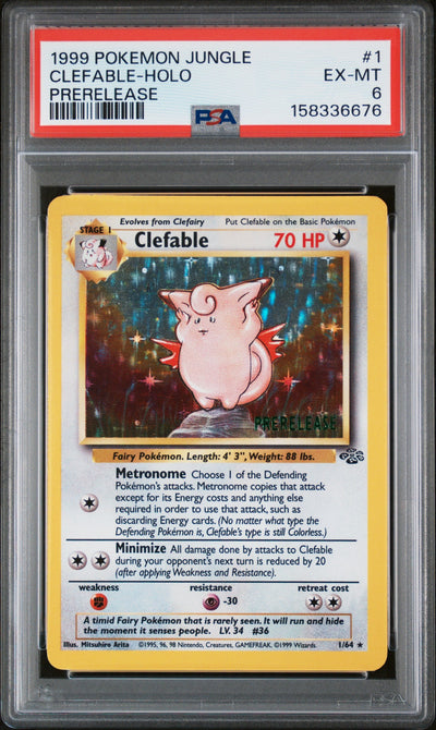 Clefable Holo Prerelease PSA 6 1999 Pokemon Jungle #1