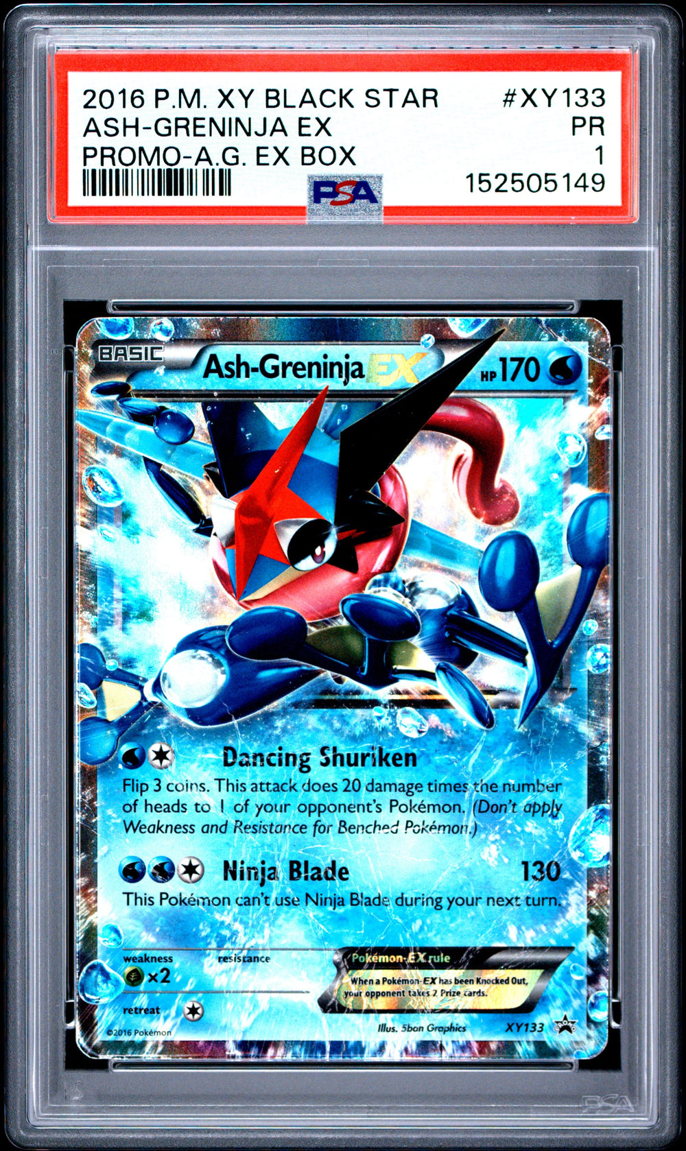 Ash-Greninja EX Promo PSA 1 2016 Pokemon Xy Black Star Promo #XY133