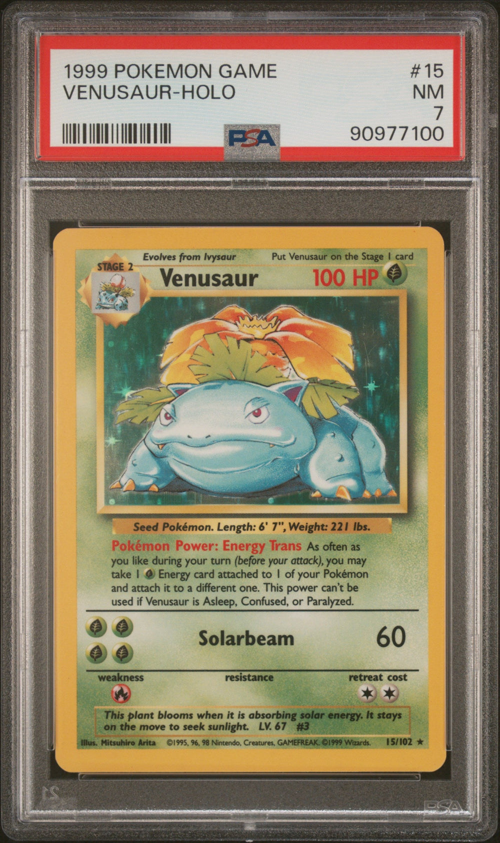 Venusaur Holo PSA 7 1999 Pokemon Base Set #15