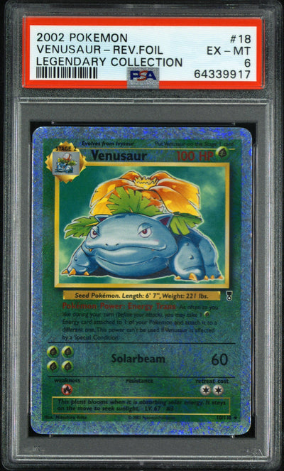 Venusaur Reverse Holo PSA 6 2002 Pokemon Legendary Collection #18