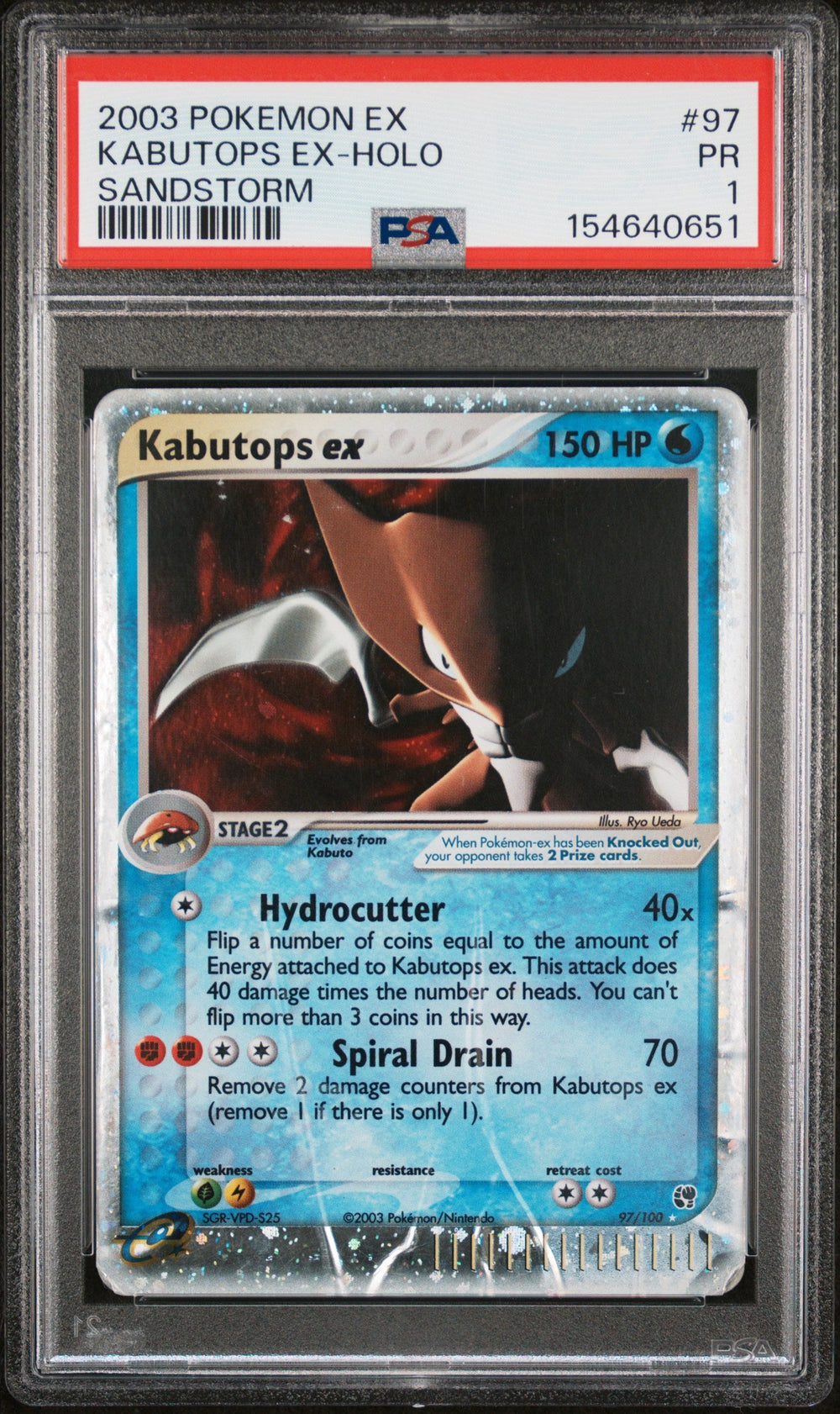 Kabutops ex Holo PSA 1 2003 Pokemon Ex Sandstorm #97 POP 14
