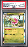 Meganium STAFF Prerelease PSA 10 2025 Pokemon Mep En-Me Black Star Promo #001