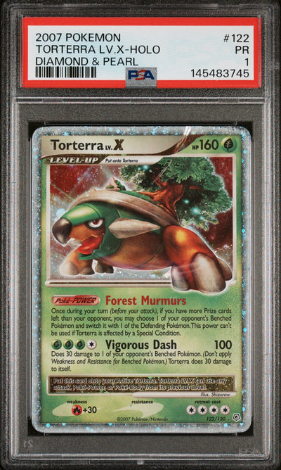 Torterra Lv.X Holo PSA 1 2007 Pokemon Diamond & Pearl #122 POP 22
