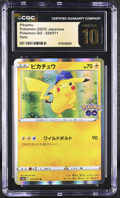 Pikachu CGC Pristine 10 2022 Pokemon GO #028/071