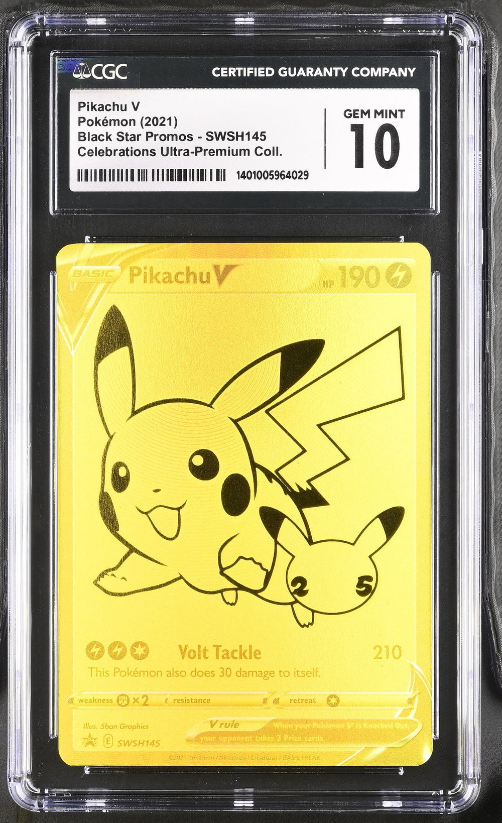 Pikachu V CGC 10 2021 Black Star Promos #SWSH145