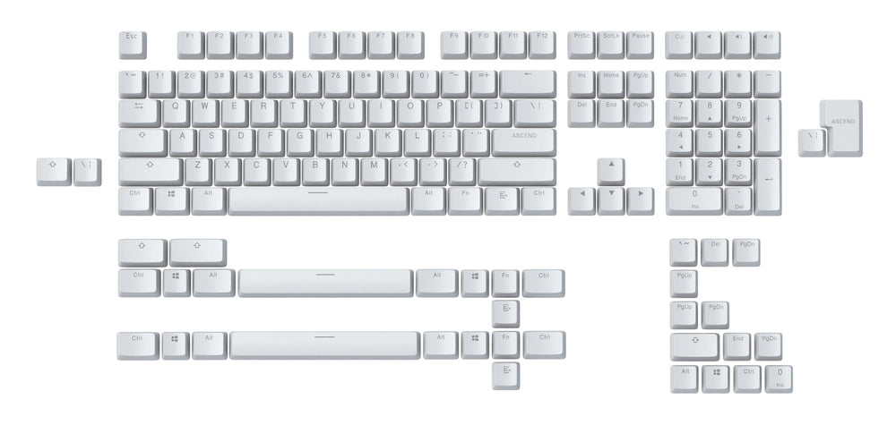 Glorious PC White 104 Key OEM Profile Double Shot ABS Keycap Set