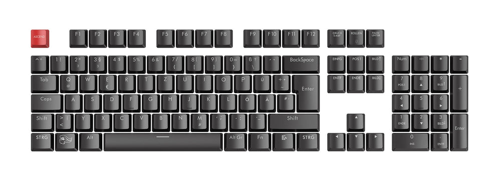 Glorious PC Black ISO German 104 Key OEM Profile Backlit ABS Keycap Set