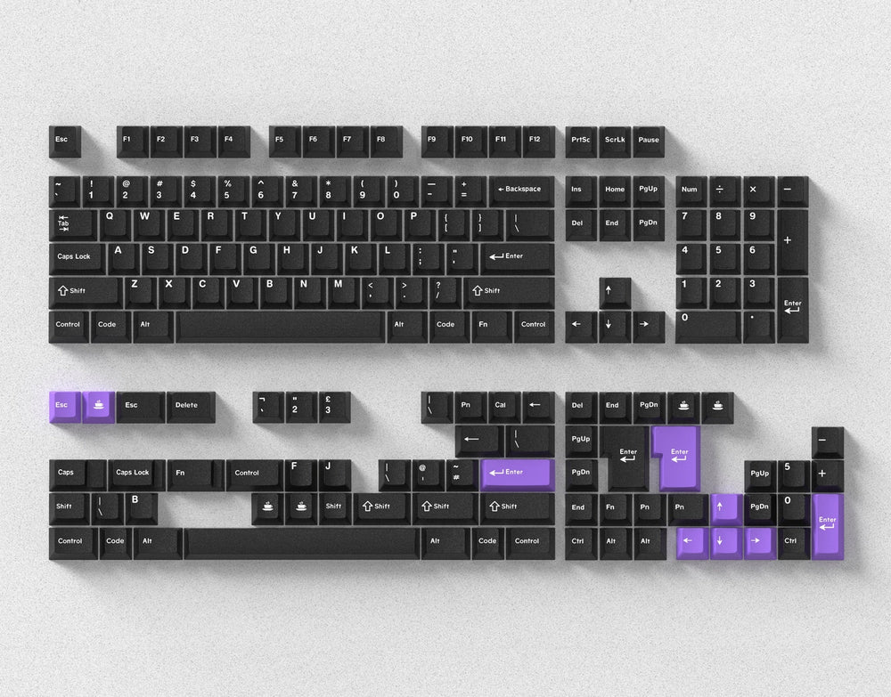 VMK White on Black 171 Key Cherry Profile Double Shot PBT Keycap Set