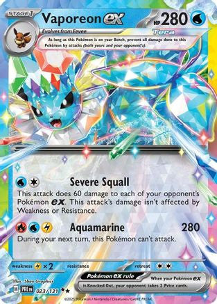 Vaporeon Ex 023 131 23 Sv Prismatic Evolutions Holofoil