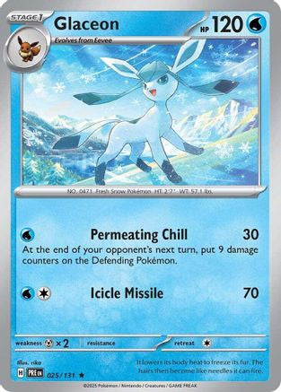 Glaceon 25 Sv Prismatic Evolutions Reverse Holofoil