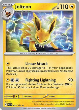 Jolteon 29 Sv Prismatic Evolutions Reverse Holofoil
