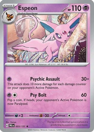 Espeon 33 Sv Prismatic Evolutions Holofoil