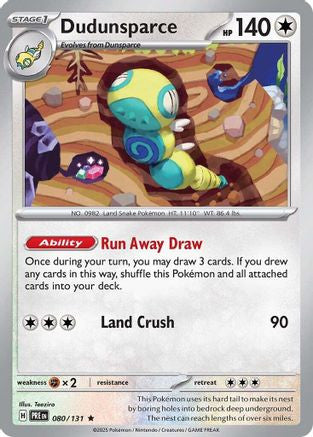 Dudunsparce 80 Sv Prismatic Evolutions Reverse Holofoil