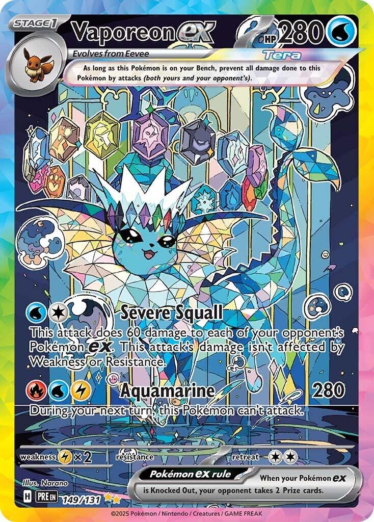 Vaporeon ex - 149/131 - 149/131 - (SV: Prismatic Evolutions)