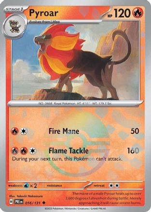 Pyroar Poke Ball Pattern 16 Sv Prismatic Evolutions Holofoil