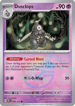 Dusclops Poke Ball Pattern 36 Sv Prismatic Evolutions Holofoil