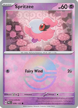 Spritzee Poke Ball Pattern 38 Sv Prismatic Evolutions Holofoil