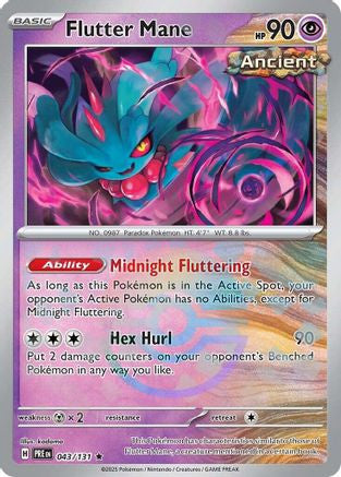 Flutter Mane Poke Ball Pattern 43 Sv Prismatic Evolutions Holofoil