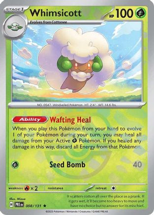 Whimsicott Master Ball Pattern 8 Sv Prismatic Evolutions Holofoil