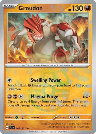 Groudon Master Ball Pattern 49 Sv Prismatic Evolutions Holofoil