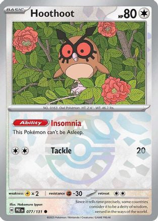 Hoothoot Master Ball Pattern 77 Sv Prismatic Evolutions Holofoil