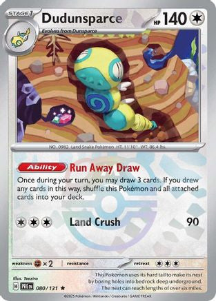 Dudunsparce Master Ball Pattern 80 Sv Prismatic Evolutions Holofoil