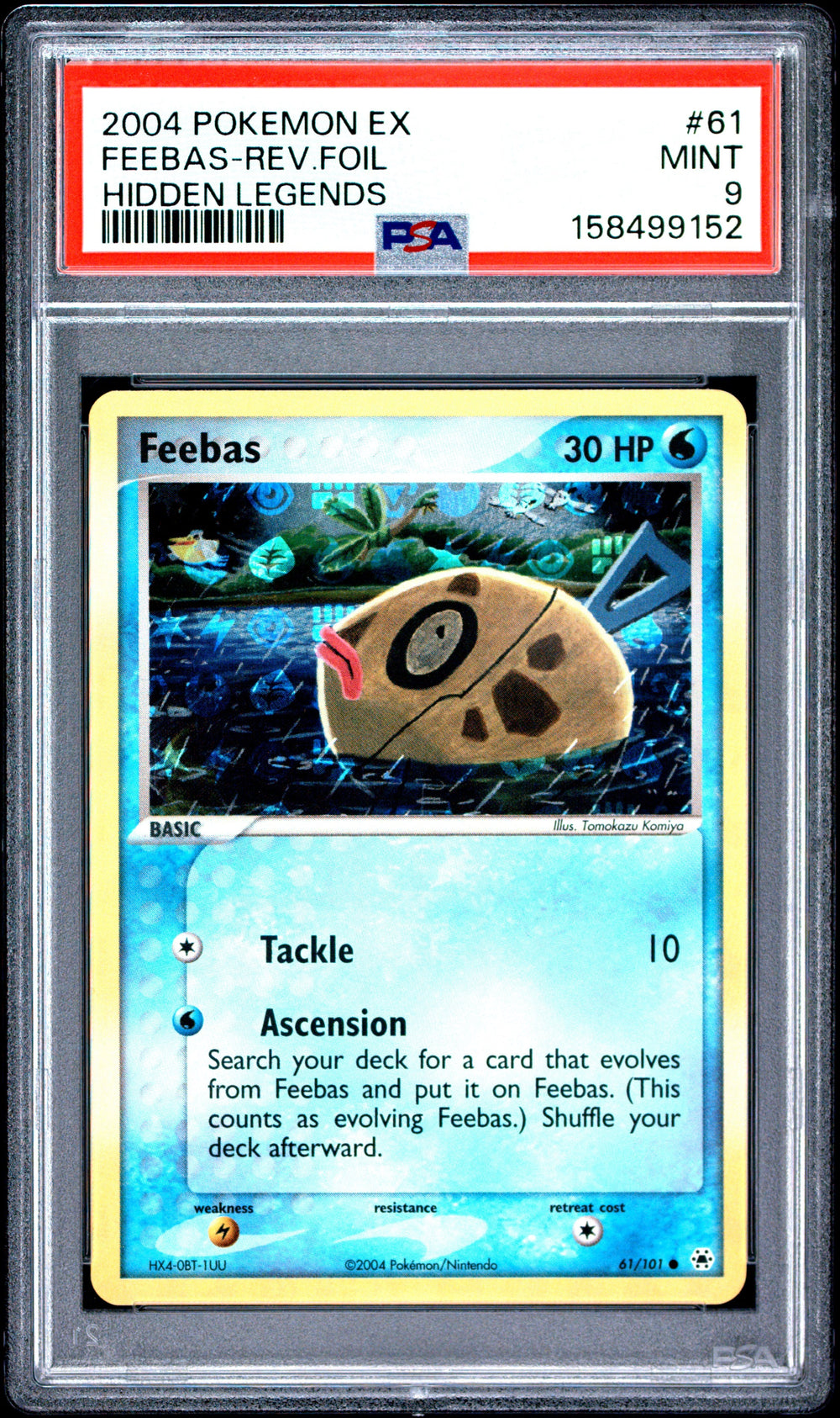 Feebas Reverse Holo PSA 9 2004 Pokemon Ex Hidden Legends (POP 34) #61