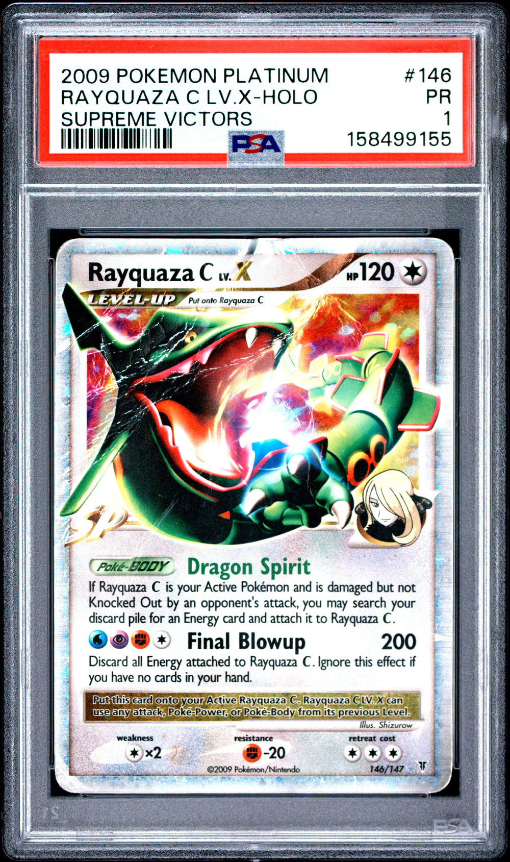 Rayquaza C Lv.X Holo PSA 1 2009 Platinum #146 LOW POP