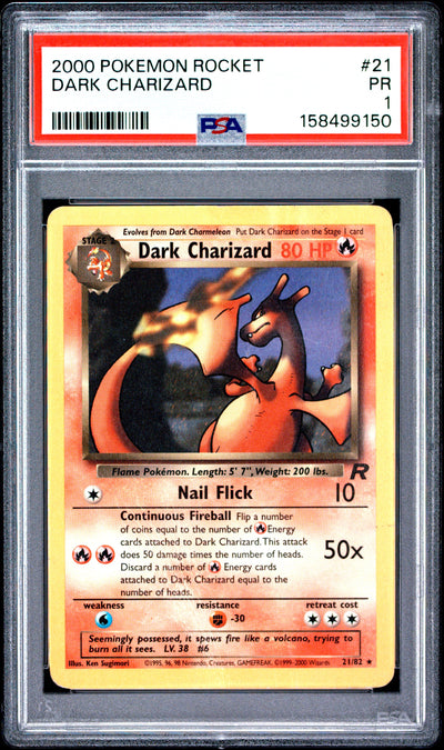 Dark Charizard PSA 1 2000 Pokemon Rocket #21