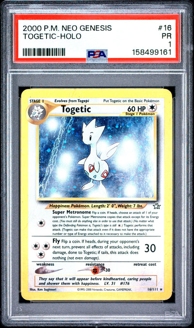 Togetic Holo PSA 1 2000 Pokemon Neo Genesis (POP 18) #16