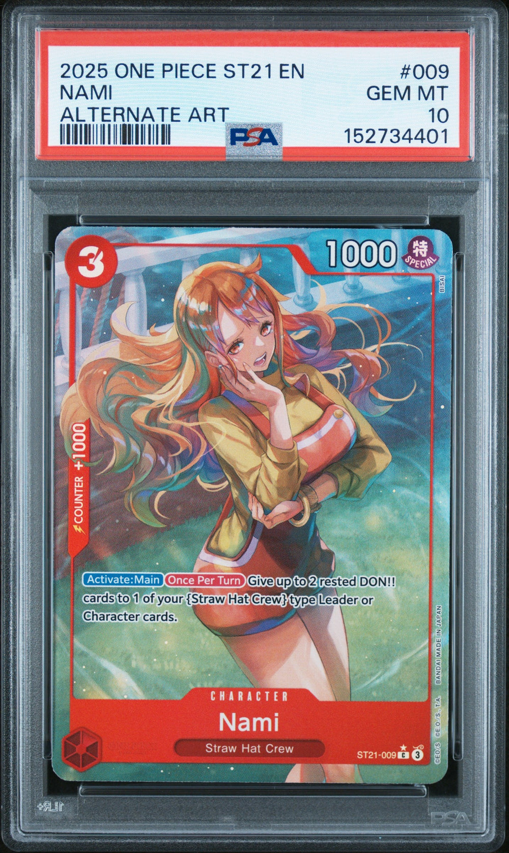 Nami Alternate Art PSA 10 2025 One Piece Starter Deck St21 Ex Gear 5 #009